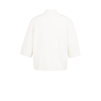 YAYA Sweater with rib sleeves snowfall white melange