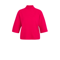 YAYA Sweater with rib sleeves rose red melange