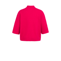 YAYA Sweater with rib sleeves rose red melange