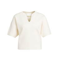 YAYA Gebreide top met bomberkraag offwhite
