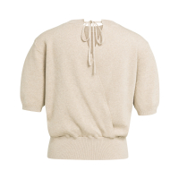 YAYA Trui met korte mouwen en open rug beige