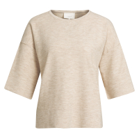 YAYA Oversized gebreid t-shirt beige melange