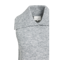 YAYA Mouwloze trui met kraag grey melange