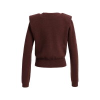 YAYA Gebreide trui met details op de schouders choco/red