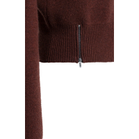 YAYA Gebreide trui met details op de schouders choco/red