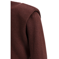 YAYA Gebreide trui met details op de schouders choco/red