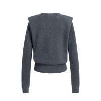 YAYA Gebreide trui met details op de schouders anthracite