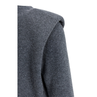 YAYA Gebreide trui met details op de schouders anthracite