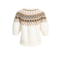 YAYA Trui met Scandinavische jacquardprint dark beige