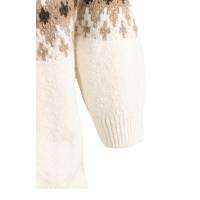 YAYA Trui met Scandinavische jacquardprint dark beige