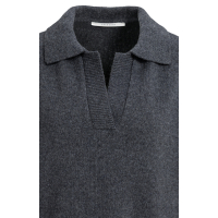 YAYA Gebreide spencer-tuniek met kraag anthracite