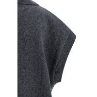 YAYA Gebreide spencer-tuniek met kraag anthracite