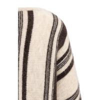 YAYA Trui met boothals en strepen light beige