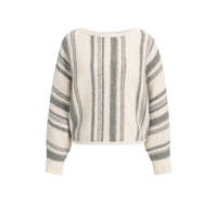 YAYA Trui met boothals en strepen off white