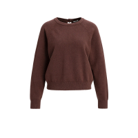 YAYA Trui met lange mouwen en open rug chocolate red
