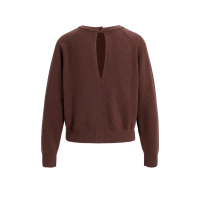 YAYA Trui met lange mouwen en open rug chocolate red