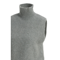 YAYA Mouwloze trui met hoge hals grey