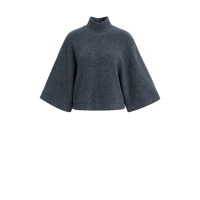 YAYA YAYA Trui met hoge hals en wijde mouwen anthracite