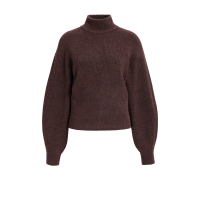 YAYA Trui met hoge hals en wijde mouwen choco/red