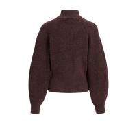 YAYA Trui met hoge hals en wijde mouwen choco/red