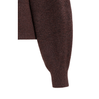 YAYA Trui met hoge hals en wijde mouwen choco/red