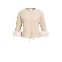 YAYA Trui met afneembare bontmanchetten light beige