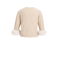 YAYA Trui met afneembare bontmanchetten light beige