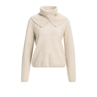 YAYA Trui met sjaal met knoopjes light beige