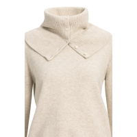 YAYA Trui met sjaal met knoopjes light beige