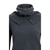 YAYA Trui met sjaal met knoopjes anthracite