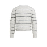 YAYA Gebreid gestreept vest met lange mouwen grey melange