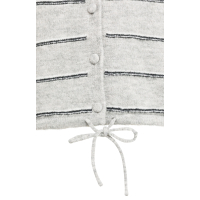 YAYA Gebreid gestreept vest met lange mouwen grey melange
