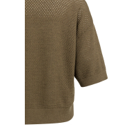 YAYA vest met korte mouwen en mesh-stiksel 