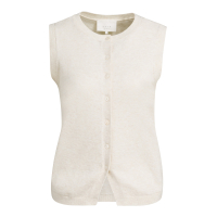 YAYA Gebreide spencer met knopen off white melange