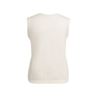 YAYA Gebreide spencer met knopen off white melange