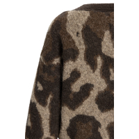 YAYA Gebreide vestmouwen met vleermuismouwen cocoa brown