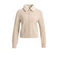 YAYA Vest met afneembare kraag light beige
