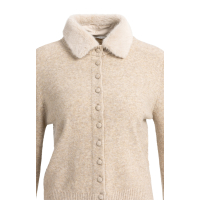YAYA Vest met afneembare kraag light beige