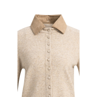 YAYA Vest met afneembare kraag light beige