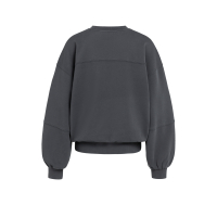 YAYA Gewassen sweatshirt met ballonmouwen slate black brown