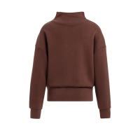 YAYA Sweatshirt met hoge, gedrapeerde halslijn choco/red