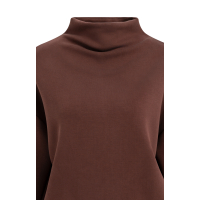 YAYA Sweatshirt met hoge, gedrapeerde halslijn choco/red