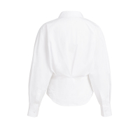 YAYA Blouse met tailleaccent en plooien op de rug pure white.
