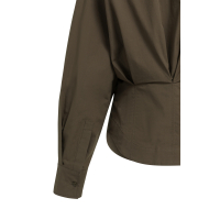YAYA Blouse met tailleaccent en plooien op de rug black brown.