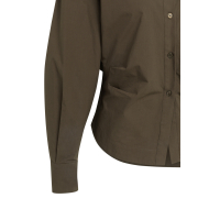 YAYA Blouse met tailleaccent en plooien op de rug black brown.