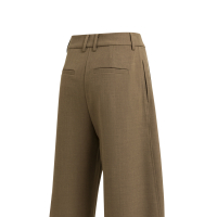 YAYA Geweven broek met rechte pijpen en plooien brown