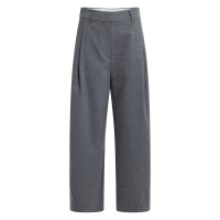 YAYA Geweven broek met rechte pijpen en plooien grey