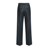 YAYA Geweven broek met wijde pijpen en riem cat black
