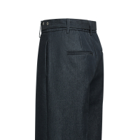 YAYA Geweven broek met wijde pijpen en riem cat black