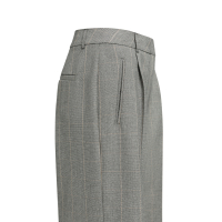 YAYA Geweven, wijde broek met ruitpatroon en plooien. 